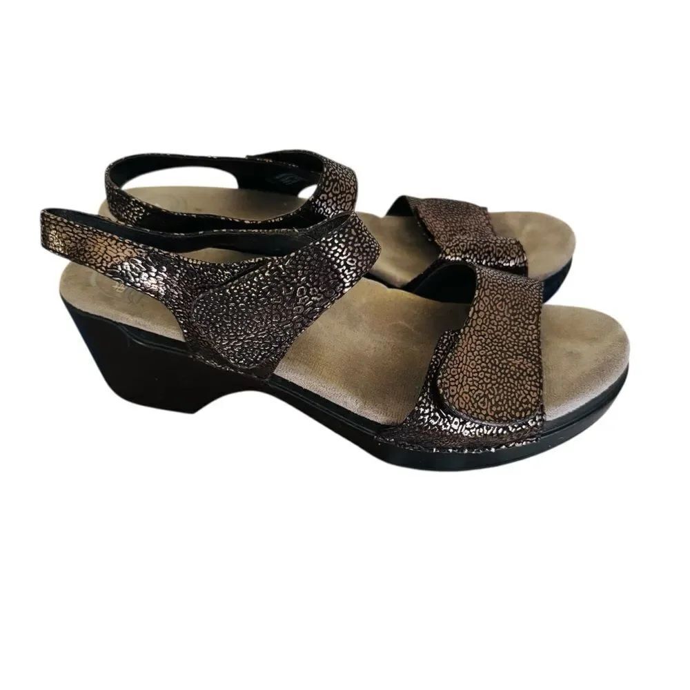 Dansko Sonnet 9845500200 Shimmer Black Ankle Strap Sandal Sz EUR 42